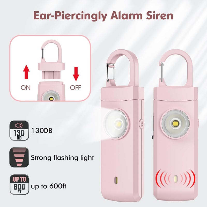 ANKOSHUN Rechargeable Personal Alarm for Women - Birthday Gifts for Women, Daughter, College Student, Teen Girl, Elders, Kids, Siren Alarm, USB Charging, Dark Pink - Image 1